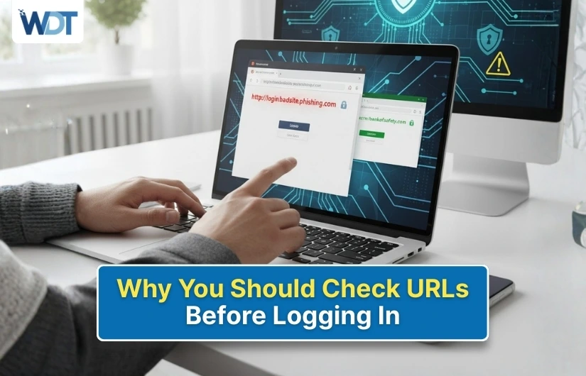check URLs before login, phishing protection
